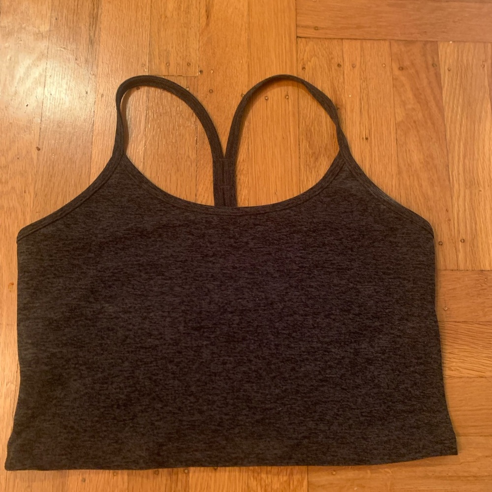 Beyond Yoga racerback cropped top black charcoal